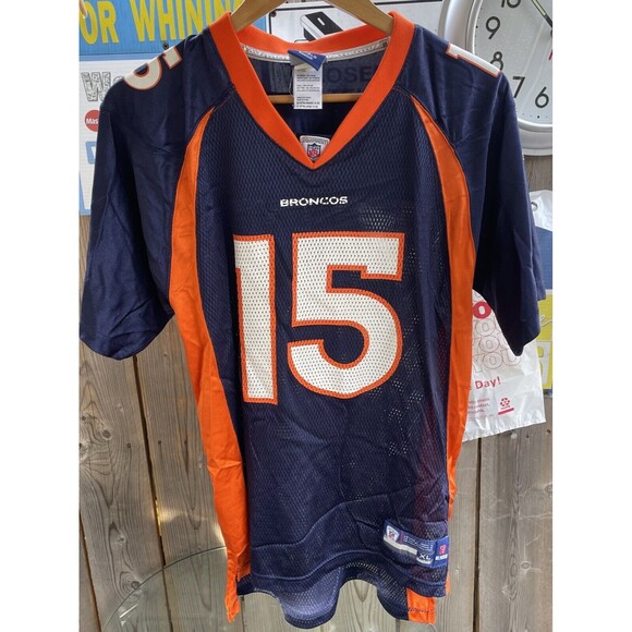 Tim Tebow Denver Broncos Jersey Mens Jersey XL Reebok On Field Navy # 15 - Picture 1 of 5